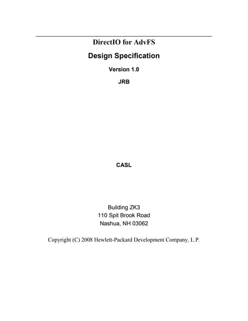AdvFS DirectIO