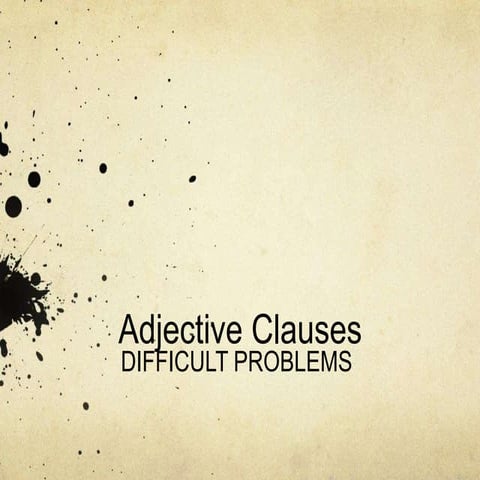 Adjective clauses with subject relative pronouns | PPTX