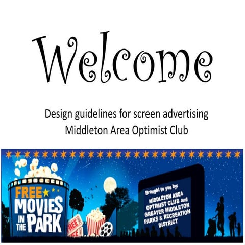 Screen Advertising with the Middleton Optimist Club