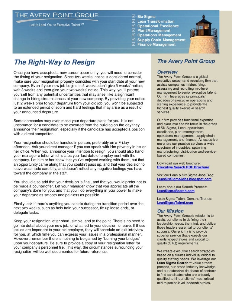 job search advice the right way to resign job search advice