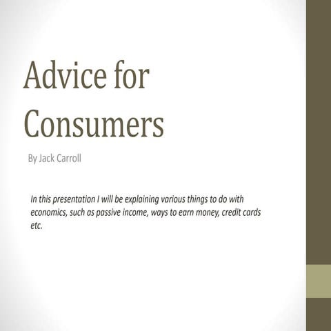 Advice for Consumers