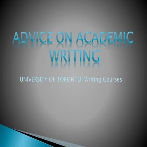 Advice on academic writing