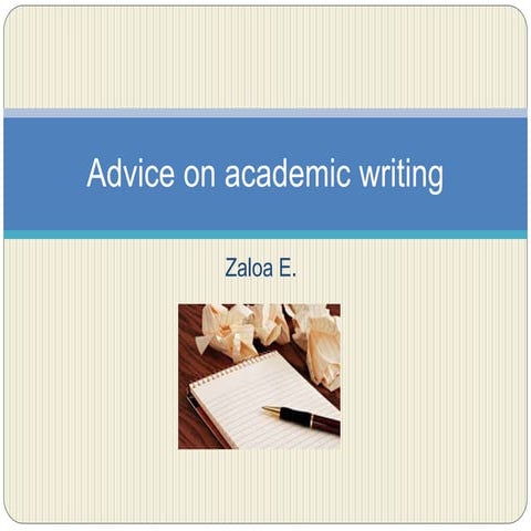 Advice on academic writing