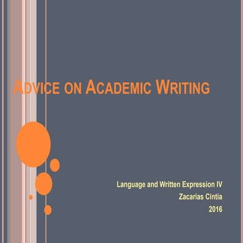 Advice on academic writing
