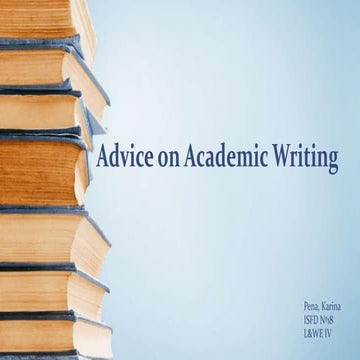 Advice on academic writing