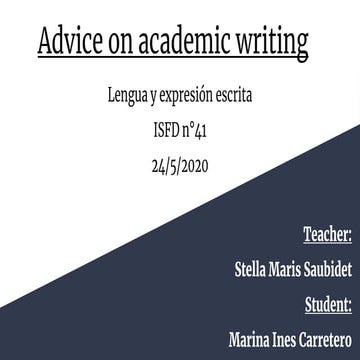 Advice on academic writing