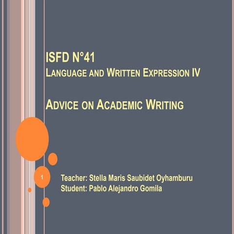 Advice on academic writing