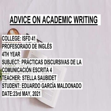 Advice on Academic Writing 