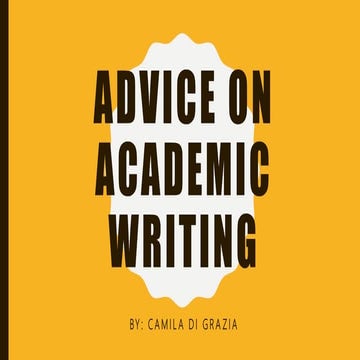 Advice on academic writing