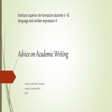 Advice on academic writing power point