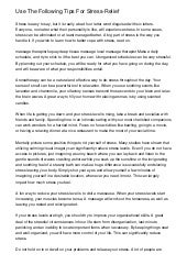 Use The Following Tips For Stress-R...