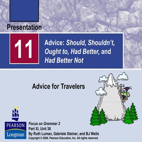 Advice, should, shouldn't, ought to, had better, and had better not