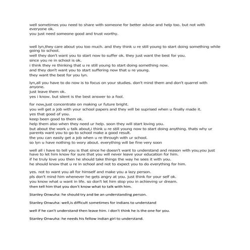 Advices to my own world