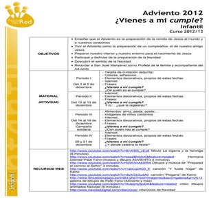 Adviento infantil: ¿Vienes a mi cum...