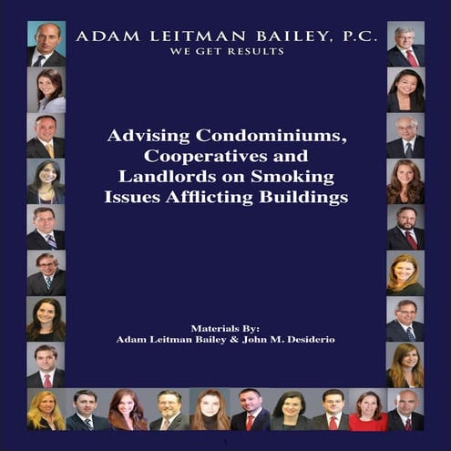 Advising condominiums, cooperatives and landlords on smoking issues ...