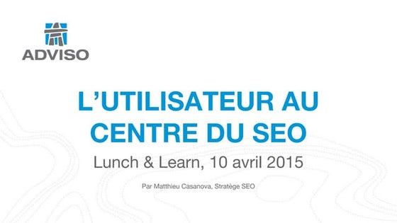 L'utilisateur au centre du SEO