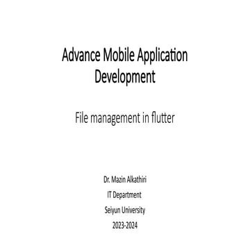 Advanced Mobile App Development: File and Excel Management in Flutter ...