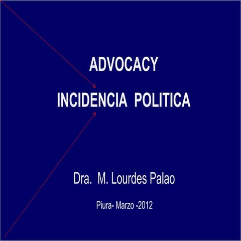 Manual de Advocacy: incidencia política