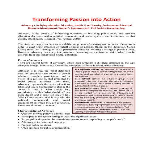 Advocacy and Lobbying