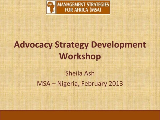 Effective Advocacy Strategies | PPT