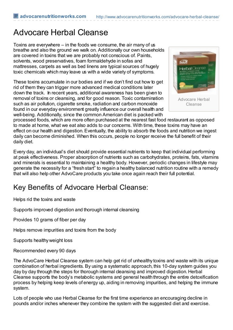 Advocare 10 Day Herbal Cleanse