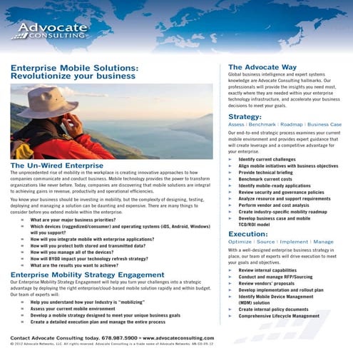 Advocate Consulting Mobile Brochure