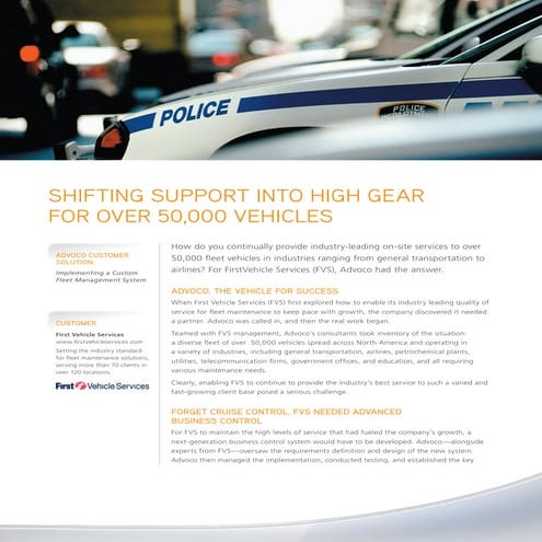 Advoco First Vehicles Services case_study