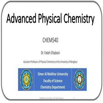 Advanced physical chemistry notes 