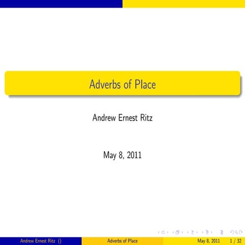 Adverbs of Place