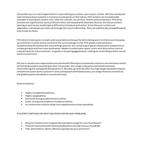 Importance of PVC Strip Curtains 