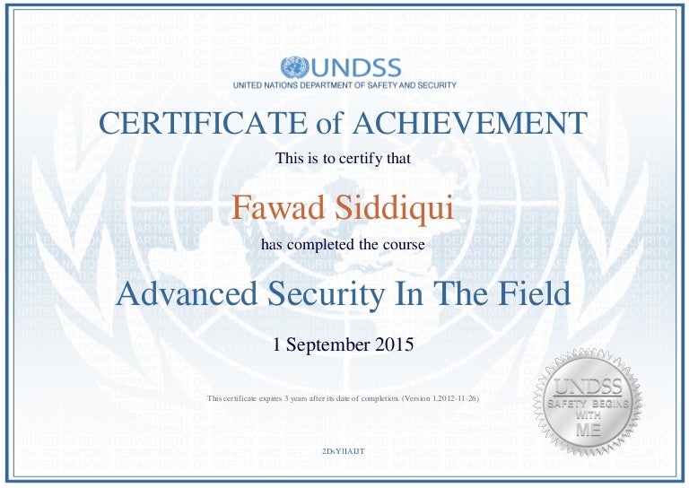UNITED NATIONS DEPARTMENT OF SAFETY AND SECURITY