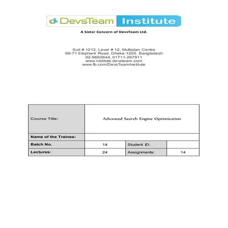SEO - Search Engine Optimization Training Module | PDF