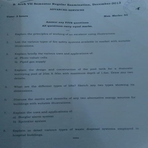 Adv sercvices,structures,green building,housing elective qn papers