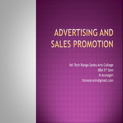 Advertising and sales promotion 