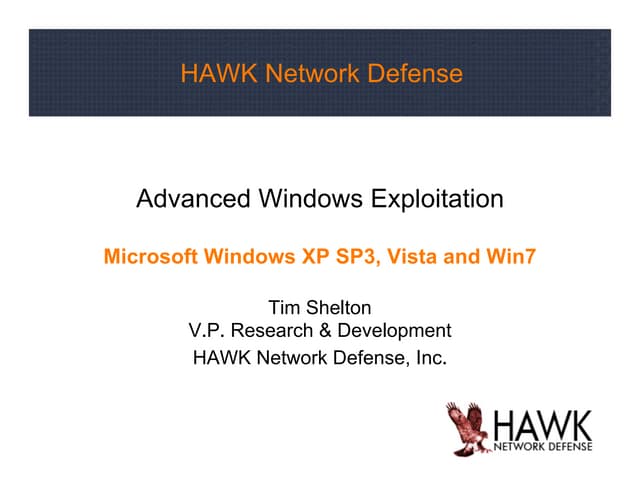 Advanced Windows Exploitation