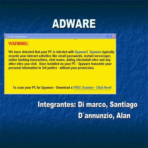 Presentación sobre los conceptos del adware | PPTX