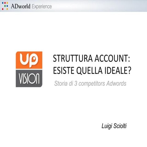 Account Adwords: esiste la struttura ideale? - Adworld Experience Case History Luigi Sciolti