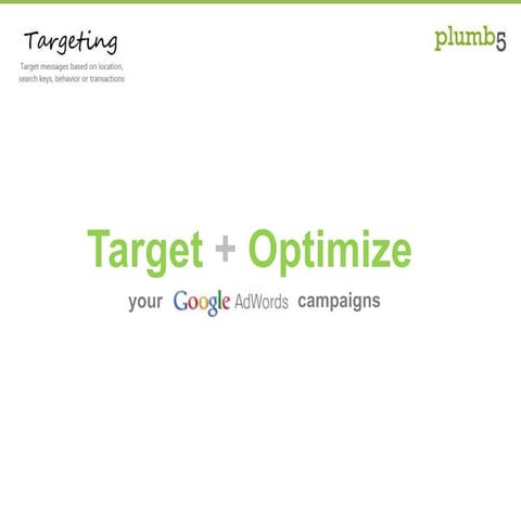 Target and Optimize your Adwords Campaign
