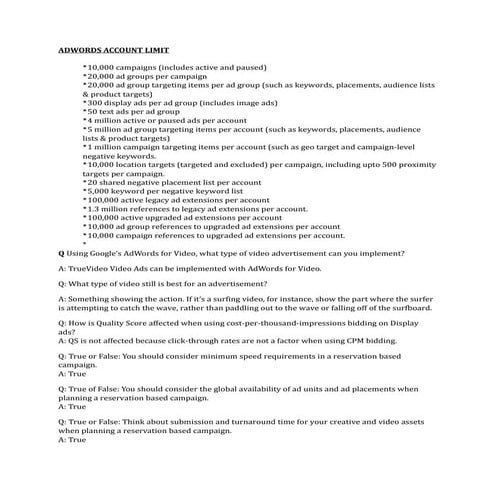 Google Adwords Advanced Display Exam Quick Preparation 