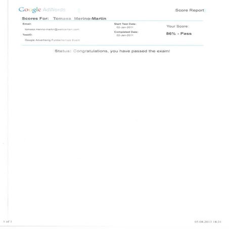 Adwords Fundamentals Exam