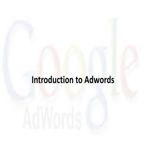 Adwords training ppt