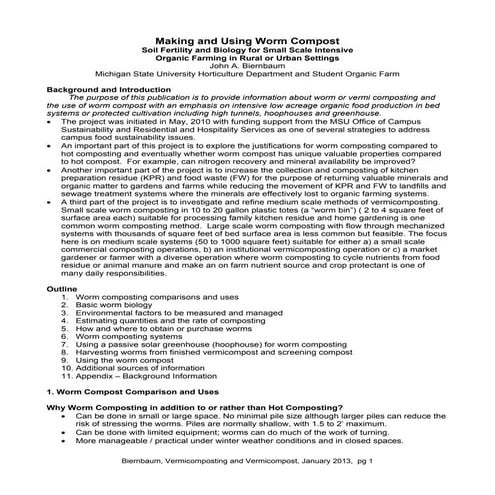 Making and Using Worm Compost | PDF