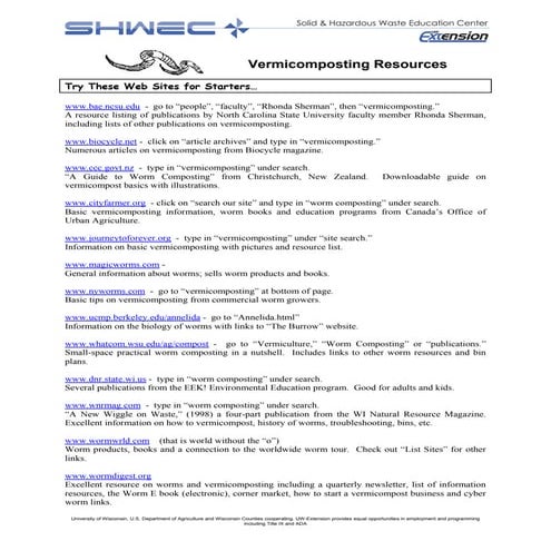 Vermicomposting Resources | PDF