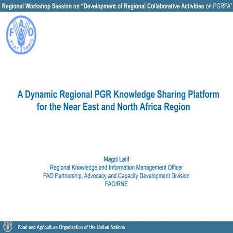 A Dynamic Regional PGR Knowledge Platform for the Near East Region