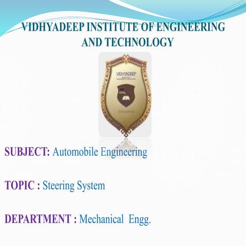 steering system ppt 