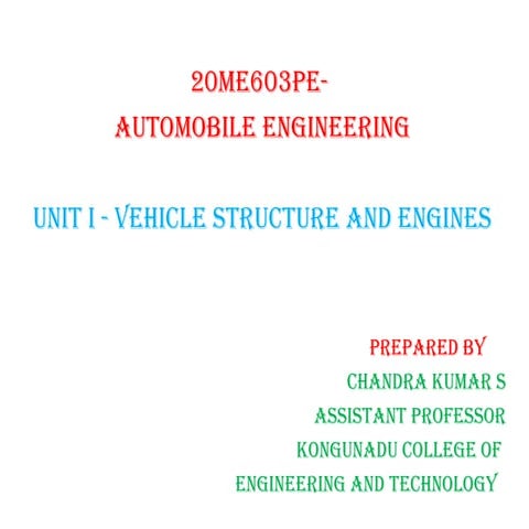 AE- UNIT- 1- Vehicle Structure and Engines