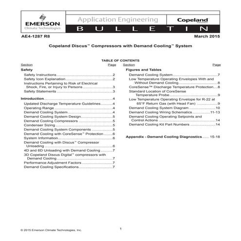 Ae1287 copeland discus-compressors-with-demand-cooling-system | PDF