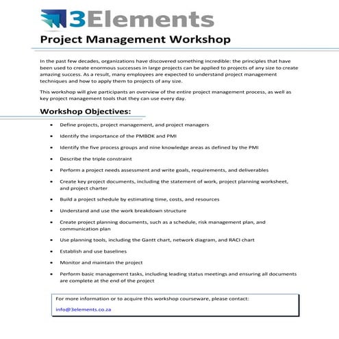 Project Management Workshop | DOC