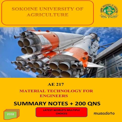 Materials Technology for Engineers pre-test 1 notes