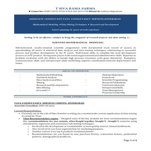 Sivrama Sarma - Profile_July_2015